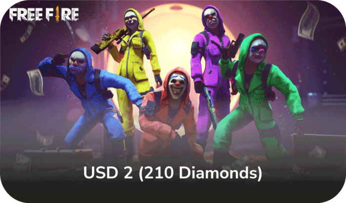 FreeFire - 2$ (210 Diamonds)
