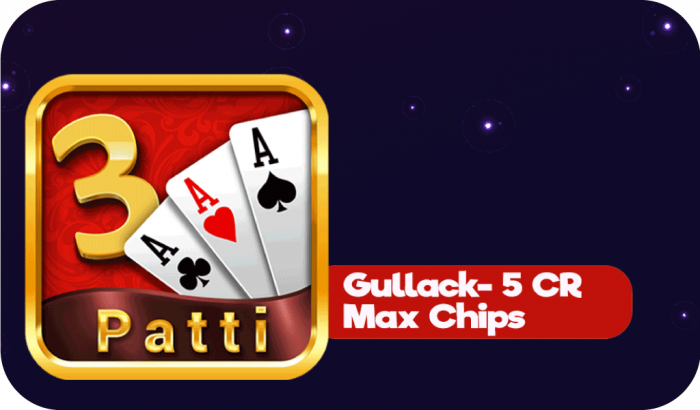 Teen Patti Gold - Gullak - 5Cr Max Chips (INT)