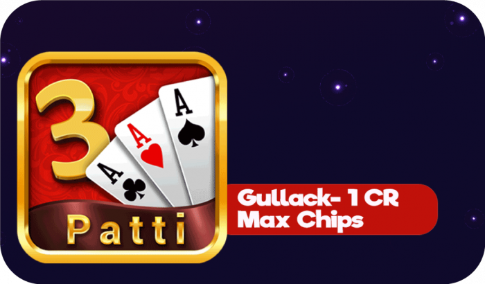 Teen Patti Gold - Gullak - 1Cr Max Chips (INT)